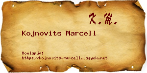 Kojnovits Marcell névjegykártya